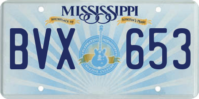 MS license plate BVX653