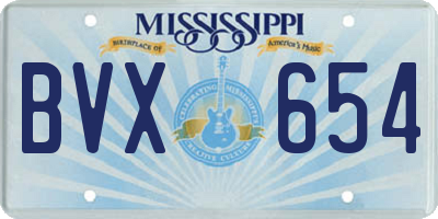 MS license plate BVX654