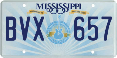 MS license plate BVX657