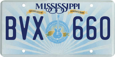 MS license plate BVX660