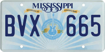 MS license plate BVX665