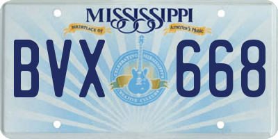 MS license plate BVX668