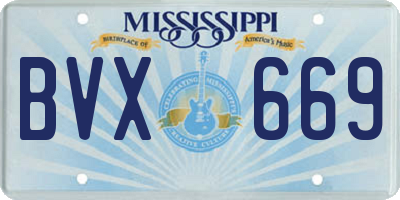 MS license plate BVX669