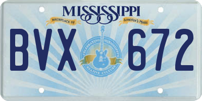 MS license plate BVX672