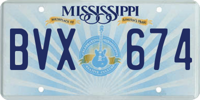 MS license plate BVX674