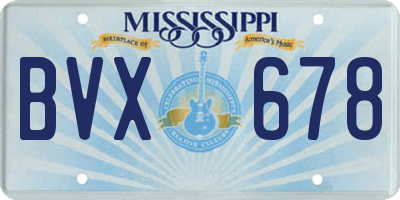 MS license plate BVX678