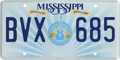 MS license plate BVX685