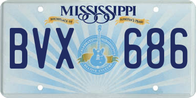 MS license plate BVX686