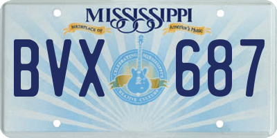MS license plate BVX687