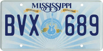 MS license plate BVX689