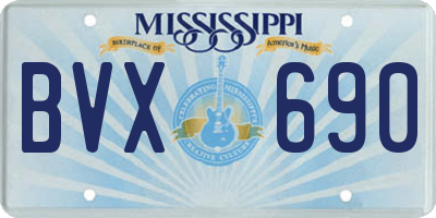 MS license plate BVX690