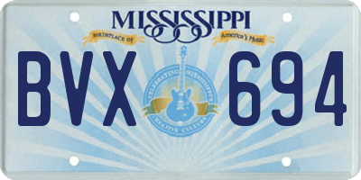 MS license plate BVX694