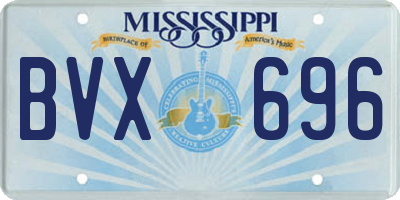 MS license plate BVX696