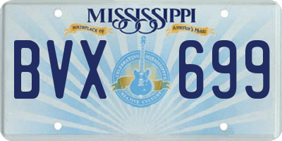 MS license plate BVX699