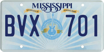 MS license plate BVX701