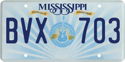 MS license plate BVX703