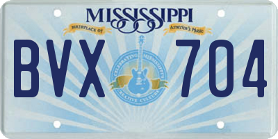 MS license plate BVX704