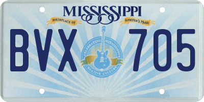MS license plate BVX705