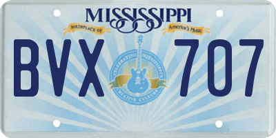 MS license plate BVX707