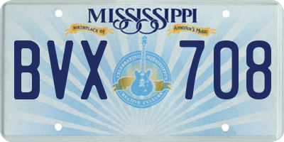 MS license plate BVX708
