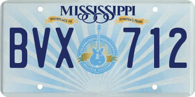 MS license plate BVX712