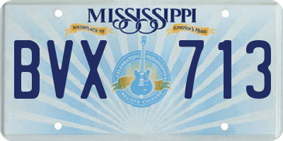 MS license plate BVX713