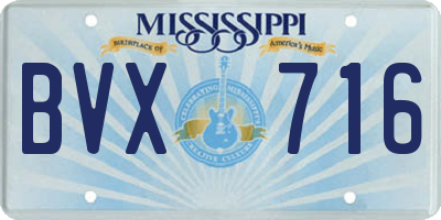 MS license plate BVX716