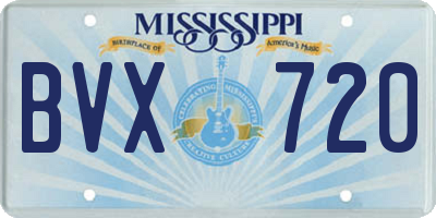 MS license plate BVX720