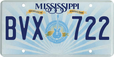 MS license plate BVX722