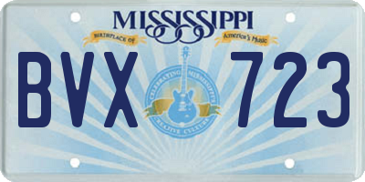 MS license plate BVX723