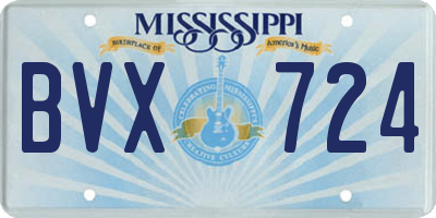 MS license plate BVX724