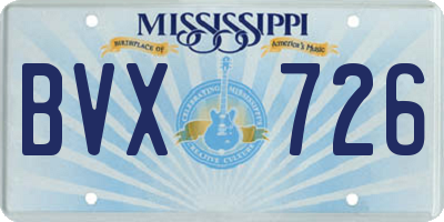 MS license plate BVX726