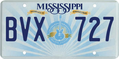 MS license plate BVX727