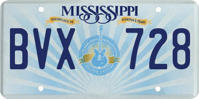 MS license plate BVX728