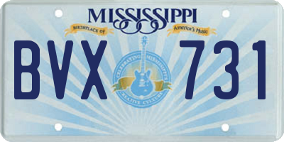 MS license plate BVX731