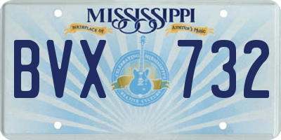 MS license plate BVX732