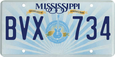 MS license plate BVX734