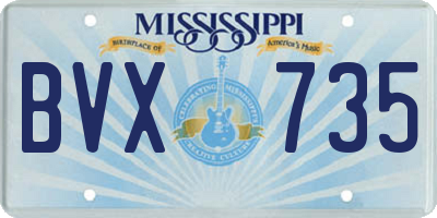 MS license plate BVX735