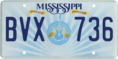 MS license plate BVX736