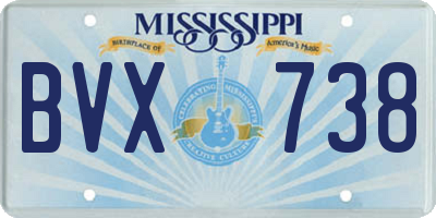 MS license plate BVX738