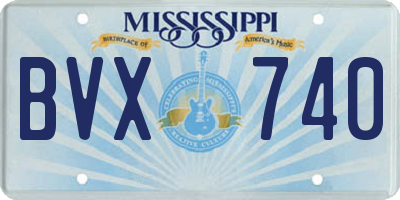 MS license plate BVX740