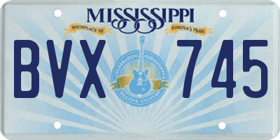 MS license plate BVX745