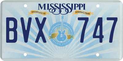 MS license plate BVX747
