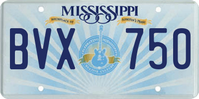 MS license plate BVX750