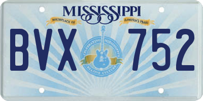 MS license plate BVX752