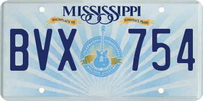 MS license plate BVX754