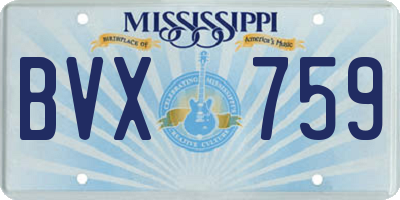 MS license plate BVX759