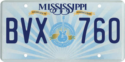 MS license plate BVX760