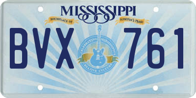 MS license plate BVX761