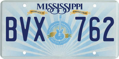 MS license plate BVX762